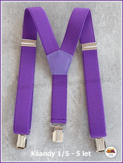 Dětské kšandy/šle tmavě fialové č.22A