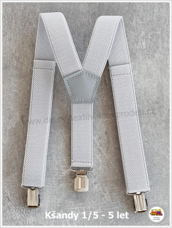 Dětské kšandy/šle světle šedé č.19A