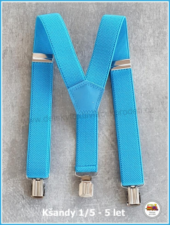 Dětské kšandy/šle modrá tyrkys č.12A