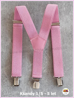 Dětské kšandy/šle světle růžové č.7A