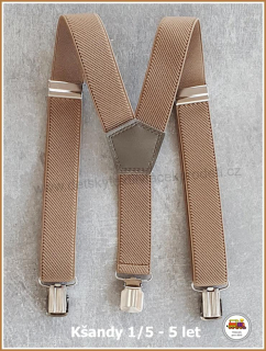 Dětské kšandy/šle tmavě béžové č.5A