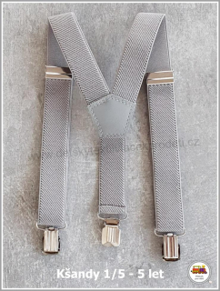 Dětské kšandy/šle středně šedé č.3A