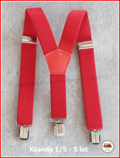 Dětské kšandy/šle červené č.1A