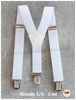 Dětské kšandy/šle bílé č.18A