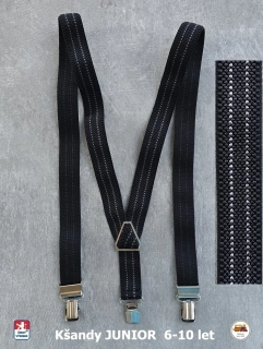 Dětské kšandy, šle JUNIOR černošedé 6J