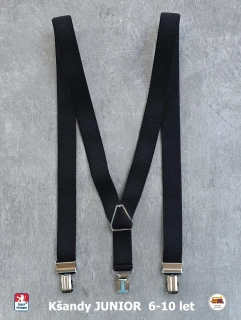 Dětské kšandy, šle JUNIOR černé 4J
