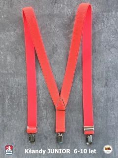 Dětské kšandy, šle JUNIOR neonově růžové 1J