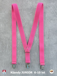 Dětské kšandy, šle JUNIOR malinově růžové 0J