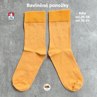 Ponožky bavlněné oranžové /12/ Petr vel.boty 35-38