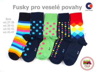 Ponožky bavlněné Petr veselé barvy vel.boty 37-47