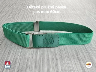 Dětský pásek chlapecký č.11 pružný zelený s pejskem