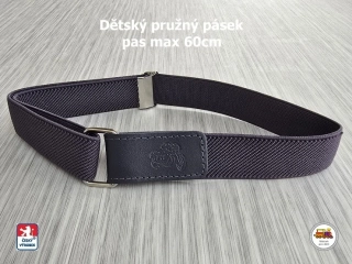 Dětský pásek chlapecký č.9 pružný tmavě šedý s motorkou