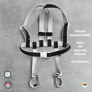 Kšíry, šle, kšandy, bezpečnostní popruhy do kočárku Koka NEW černé č.19