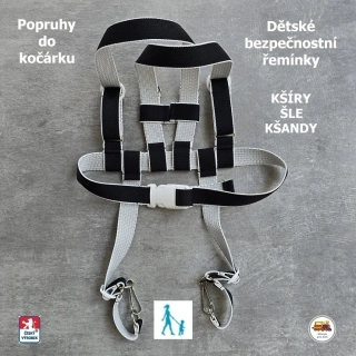 Kšíry, šle, kšandy, bezpečnostní popruhy do kočárku Koka NEW černé č.19