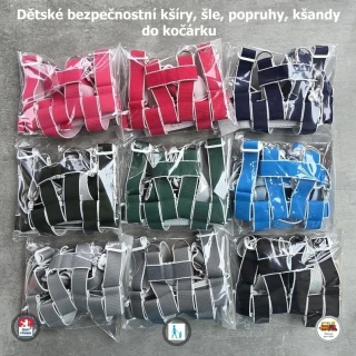 Kšíry, šle, kšandy, bezpečnostní popruhy do kočárku Koka