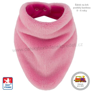 Kojenecký/dětský šátek na krk Lara podšitý bavlnou č. 5 sytě růžový