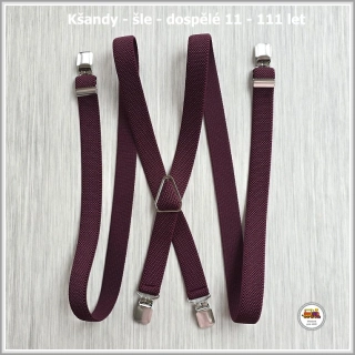 Dospělé kšandy, šle pro velké kluky vínové/bordó D2