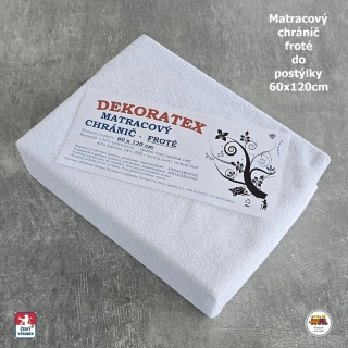 Chránič matrace do dětské postýlky 60x120cm froté s polyuretanem Dekoratex /č.1/