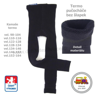 Punčocháče/kamaše/spodky termo černé bez šlapky vel.152-164