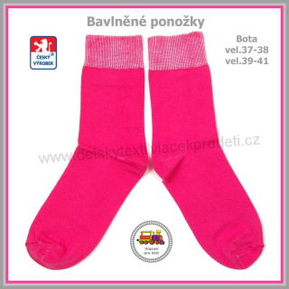 Ponožky bavlněné tmavě růžové /11/ vel.boty 39-41