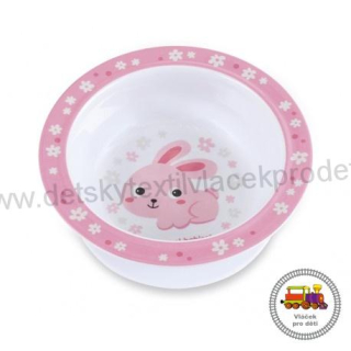 Melaminová miska s přísavkou BUNNY & COMPANY 4/519 růžová