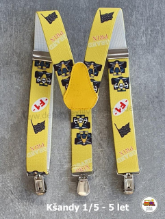 Dětské kšandy/šle Formule 1 žlutá č.27