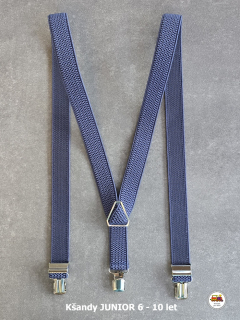 Dětské kšandy, šle JUNIOR šedomodré 13J