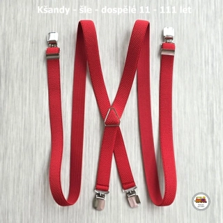 Dospělé kšandy, šle pro velké kluky a holky červené D3