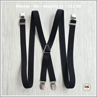 Dospělé kšandy, šle pro velké kluky a holky černé D4