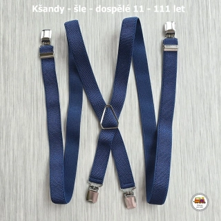 Dospělé kšandy, šle pro velké kluky a holky šedomodré D5