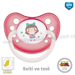 Šidítko 6-18m kaučukové anatomické TOYS 23/260 růžové
