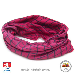 Dětský nákrčník funkční Spark /457/ růžová mřížka vel. XL (3-X let)