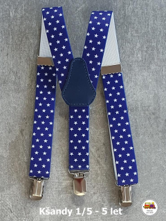 Dětské kšandy/šle Hvězdička na středně modré č.31