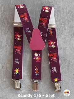 Dětské kšandy/šle Kouzelník na fialové č.10