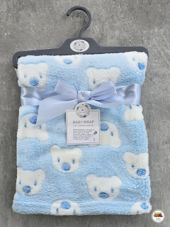 Dětská deka do kočárku Baby Wrap /č.10/ Medvídek modrobílý
