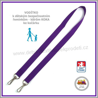 Vodítko - vodící popruh na kšíry, šle, kšandy, bezpečnostní popruhy do kočárku Koka NEW tmavě fialové č. 6
