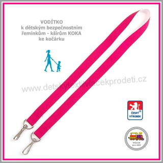 Vodítko - vodící popruh na kšíry, šle, kšandy, bezpečnostní popruhy do kočárku Koka NEW růžové č. 4