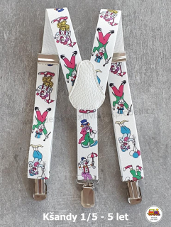 Dětské kšandy/šle světle Klaun na bílé č.9