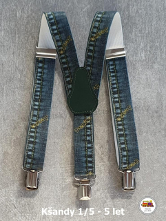 Dětské kšandy/šle modré Blue denim č.8