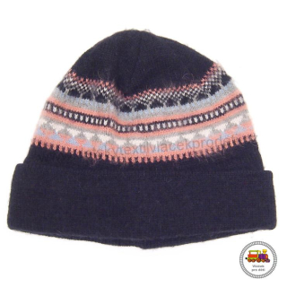 Čepice zimní pletená /583/ modrorůžová vel.XXL (6-8 let)