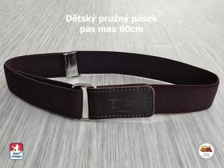 Dětský pásek chlapecký /25/ pružný kávově hnědý s vrtulníkem