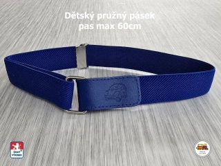 Dětský pásek chlapecký /26/ pružný středně modrý s autem