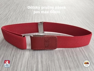 Dětský pásek se suchým zipem /28/ pružný červený se sovičkou