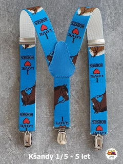 Dětské kšandy/šle Miluju koně č.55