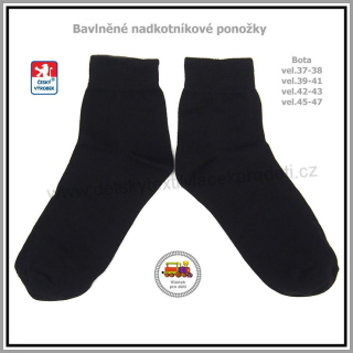 Ponožky nadkotníkové bavlněné černé /965/ Petr vel.boty 35-38
