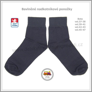 Ponožky nadkotníkové bavlněné tmavě šedé /961/ Petr vel.boty 35-38