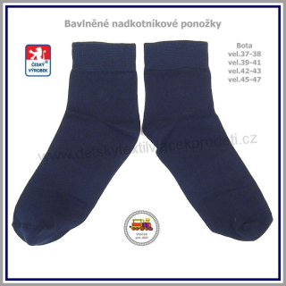 Ponožky nadkotníkové bavlněné tmavě modré /960/ Petr vel.boty 45-47