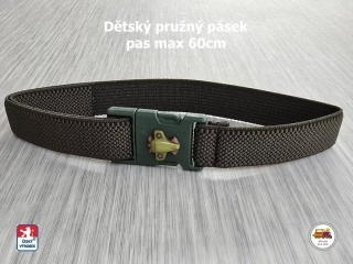 Dětský pásek se sponou /31/ pružný khaki zelený se stíhačkou