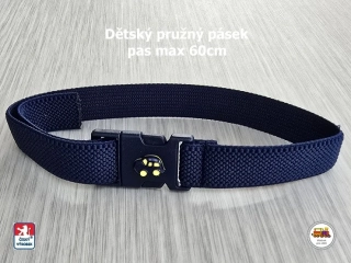 Dětský pásek se sponou /34/ pružný tmavě modrý s autem