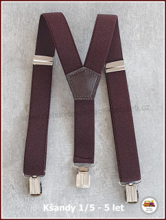 Dětské kšandy/šle tmavě kávově hnědé č.8B/34